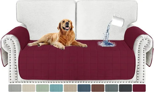 Vista 9 de MAXIJIN Funda de silla impermeable lavable para perros, funda de asiento acolchada para sillón con bolsillos laterales, protector de muebles Negro