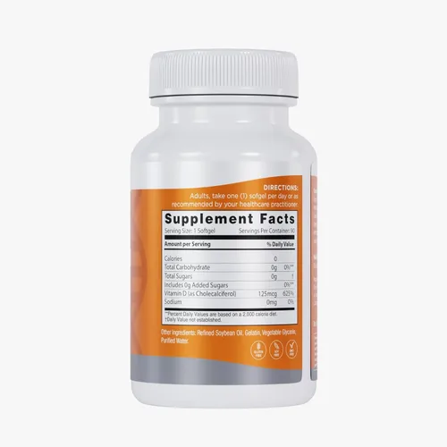 Vista 6 de Omax3 Vitamina D3 de alta potencia 5,000 UI (125 mcg) Huesos, músculos y articulaciones fuertes, salud cardíaca, inmunidad, sin OMG, sin gluten, sin