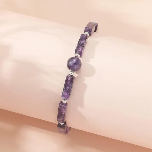 Vista 8 de Harry and Henry Pulsera de amatista para mujer, pulseras de energía con cuentas naturales para adelgazar la terapia linfática, pulsera para aliviar