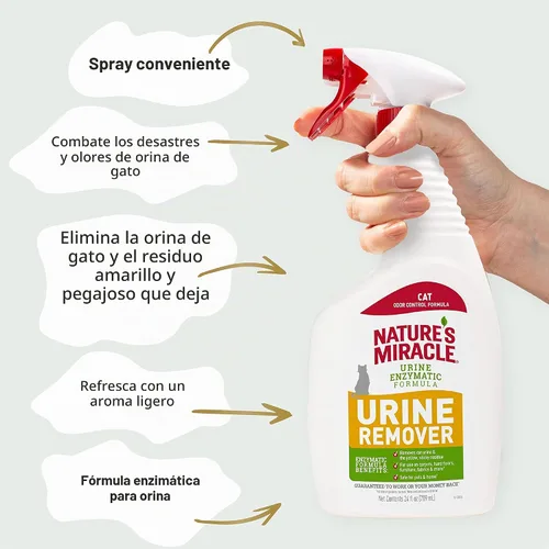 Vista 6 de Nature's Miracle Removedor de orina para gatos, limpiador enzimático, 24