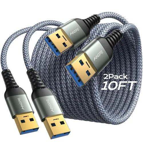Vista 19 de AINOPE Cable USB a USB, cable USB 3.0 A a A macho a macho [nunca se rompe], cable tipo A de doble extremo compatible con cajas de disco duro, KVM
