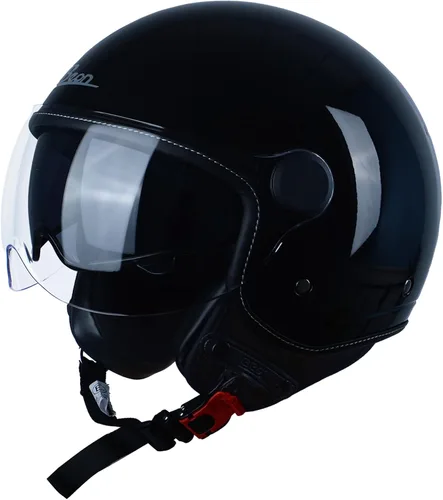 Vista 15 de Casco de moto de cara abierta para adultos, aprobado por DOT, 3/4 retro Vespa, con viseras duales, para motoneta, crucero, bobber y chopper