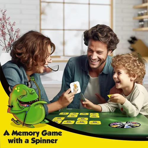 Vista 3 de Juegos de memoria ganadores del premio Hiding Monsters para niños de 4 a 8 años con una rueda giratoria. Divertido y fácil de jugar. Juegos a juego
