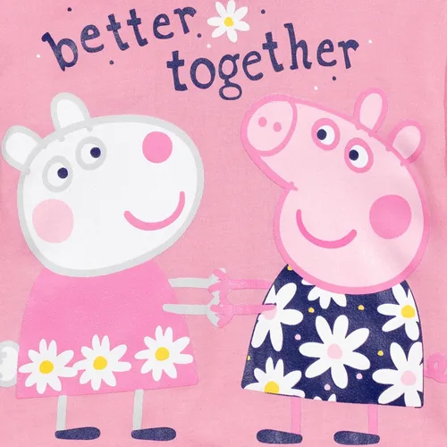 Vista 4 de Peppa Pig Conjunto de sudadera con capucha y leggings de forro polar para niñas de niños pequeños a niños grandes
