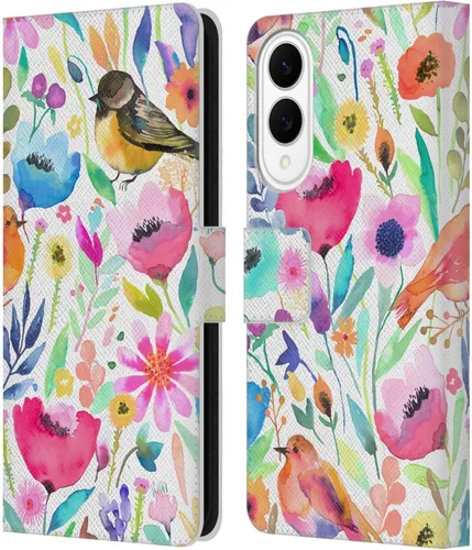 Vista 263 de Head Case Designs Officially Licensed Ninola Brushstrokes Black Summer Patterns Leather Wallet Case Compatible with Samsung Galaxy A07 4G