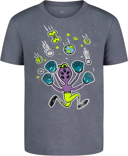 Vista 6 de Under Armour Camiseta de manga corta con gráfico de béisbol para niño Áspero atómico