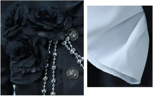 Vista 6 de Cosplay.fm Disfraz de anime para mujer, traje clásico negro con accesorios