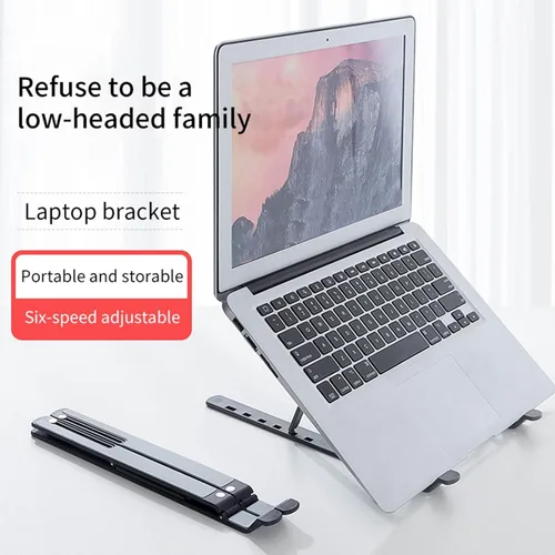 Vista 2 de Foldable Desk Laptop Stand Notebook Adjustable 6 Gear Portable Laptop Holder for Tablet Laptop Desktop Stand