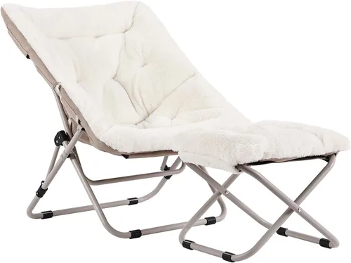 Vista 19 de Tiita Silla Cómoda Plegable, Silla de Acento Plegable de Gran Tamaño de Piel Sintética Suave, Silla de Descanso Perezosa para Niños, Adolescentes