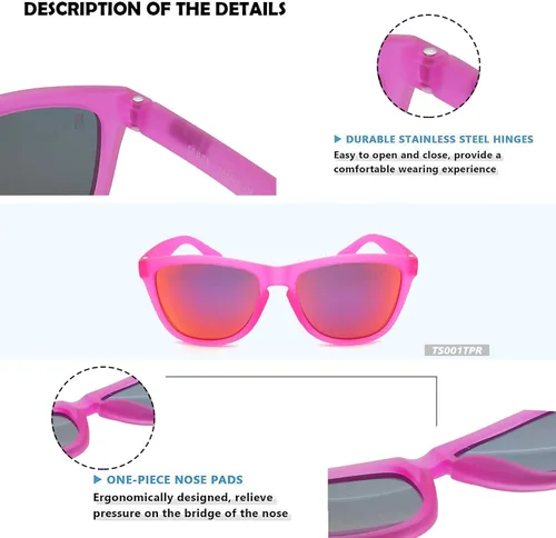 Vista 3 de EPHIU Gafas de sol deportivas polarizadas para hombres y mujeres, lentes de espejo antideslizantes, sin rebote para correr, conducir, 100%