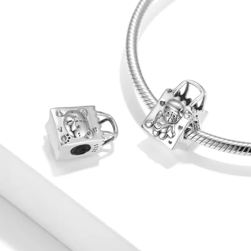 Vista 3 de Encanto para bolso de compras para mujer, plata de ley S925, para pulseras Pandora