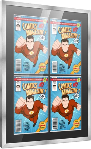 Vista 111 de Poster Palooza Marco de cómic con paspartú para 1 cómic de la Edad de Bronce publicado entre 1970 y 1985, marco de cómic negro para cómic de 7.25 x