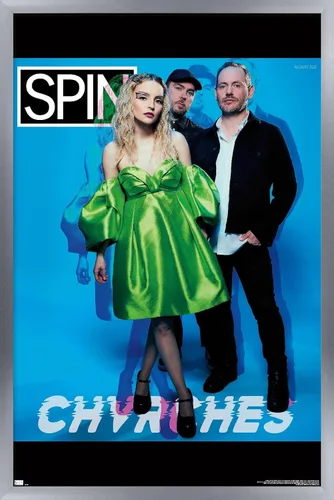 Vista 9 de Trends International SPIN Magazine - Póster de pared CHVRCHES 21, 14.725 x 22.375 pulgadas, versión enmarcada de madera de granero