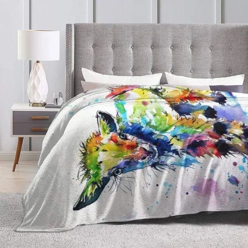 Vista 5 de Manta de cabra, regalos para niñas y niños, bonita manta colorida para sofá, manta de franela con animales, regalos de cumpleaños, 40 x 50 pulgadas