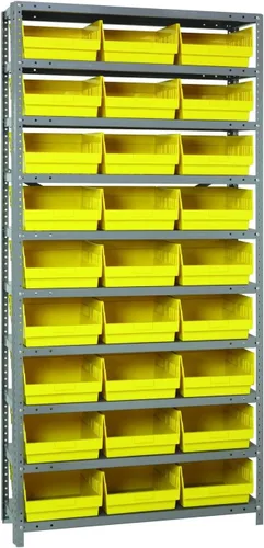 Vista 73 de Quantum QSBU-245BK Heavy Duty Shelving Unit with (7) Shelves and (24) QUS245 Black Bins for Garage Warehouse Storage Distribution 400 lb Load