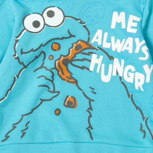 Vista 6 de Sesame Street Elmo Cookie Monster - Conjunto de sudadera con capucha y pantalones para niños pequeños