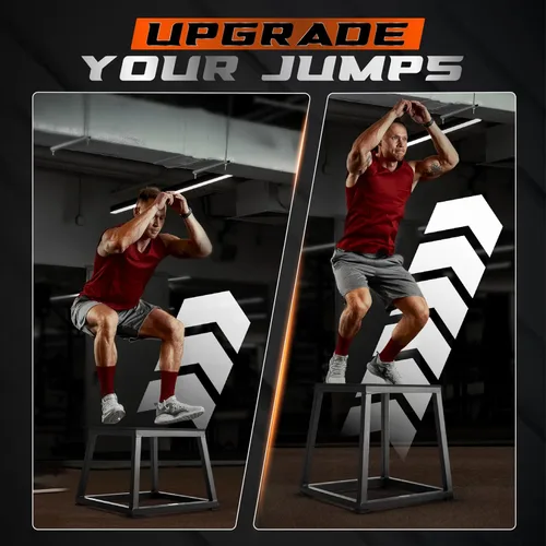 Vista 6 de Yes4All Metal Plyometric Box with 550lbs Capacity, Pre-Assembled, Plyo Jump Platform, Step Up Box for Workout Home Gym