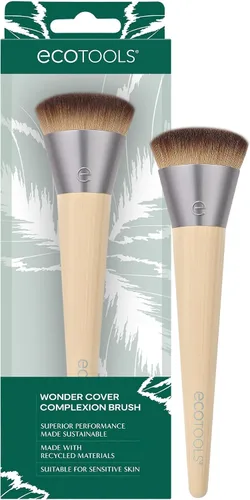 Vista 10 de EcoTools Wonder Cover - Brocha para cutis, brocha de maquillaje para aplicación y mezcla impecable de base, brocha base de cobertura completa