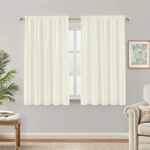 Vista 54 de HOMEIDEAS - Cortinas semitransparentes de privacidad blancas que no se transparentan, 52 x 96 pulgadas Blanco