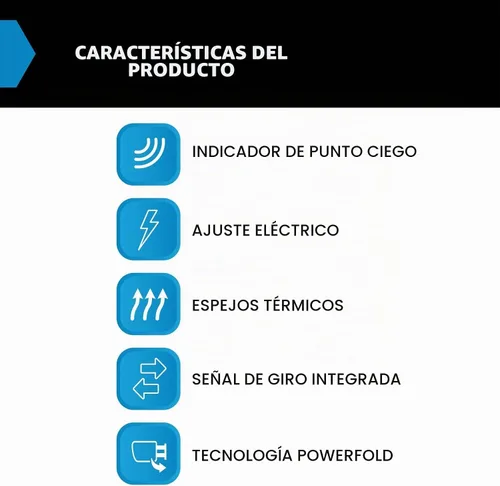 Vista 2 de TRQ Espejo plegable con calefacción eléctrica del lado del conductor con indicador de punto ciego pintura a juego negro liso compatible con Kia