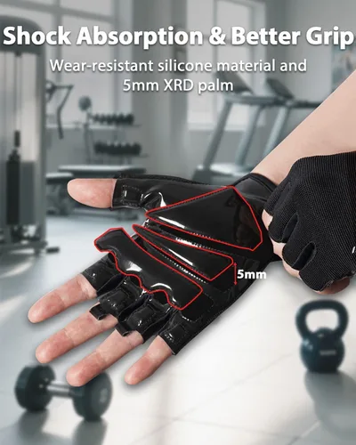 Vista 3 de RIGWARL Guantes de entrenamiento, guantes de fitness ligeros con protección completa de la palma y excelente agarre para hombres y mujeres, guantes