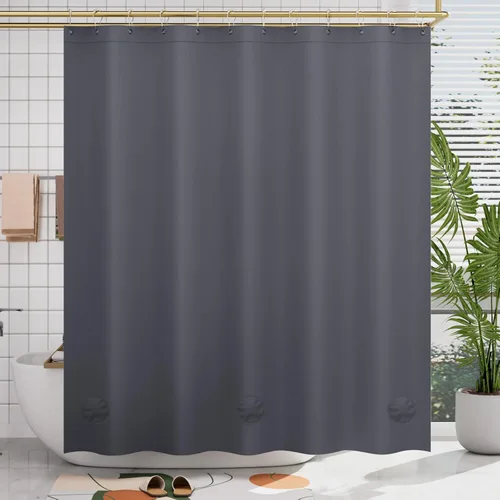 Vista 52 de AmazerBath Cortina de ducha larga de 36 x 84 pulgadas, cortina de ducha transparente de PEVA grueso resistente, cortina estrecha con 2 piedras