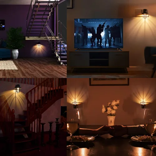 Vista 8 de Luz nocturna LED vintage enchufable a la pared con sensor de atardecer a amanecer, 2700 K, paquete de 2