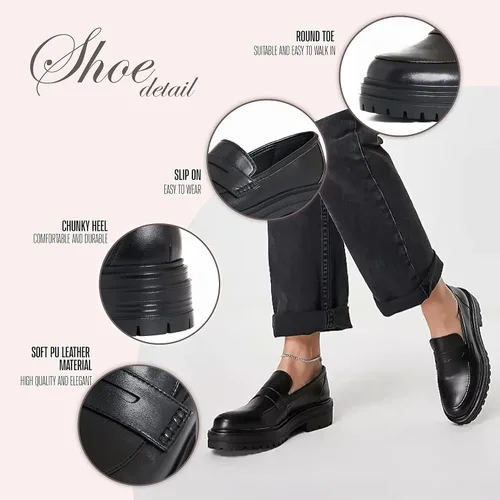 Vista 4 de LinnOaks Tacones de plataforma negros para mujer, punta abierta redonda, tacones altos gruesos, zapatos de tacón alto con diamantes de imitación