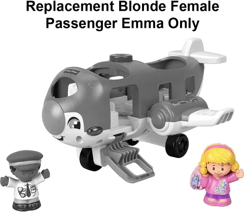 Vista 2 de Pieza de repuesto para Fisher-Price Little People Travel Together Airplane Playet - DJB53 ~ Reemplazo Rubia Pasajera Emma ~ Traje Rosa ~ Mochila