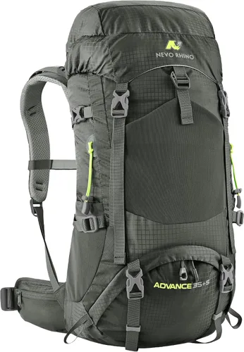 Vista 9 de N NEVO RHINO Mochila de senderismo con marco interno 40L con cubierta de Negro
