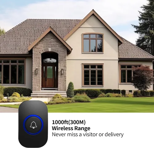 Vista 5 de Timbre inalámbrico para aula, impermeable y resistente al polvo, con 32 timbres de 90 dB, timbre de puerta de rango de 1000 pies, 4 niveles, modo