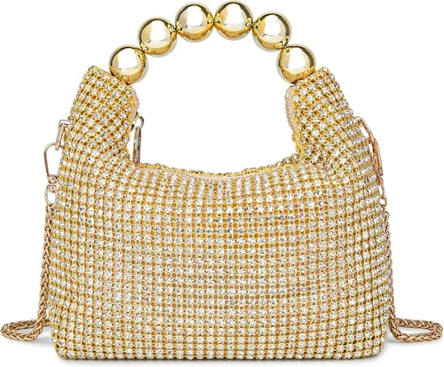 Vista 18 de Bolso de noche con diamantes brillantes para mujer, bolso de mano con diamantes de imitación para fiesta, baile de graduación, cóctel
