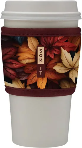 Vista 74 de Sok It HotSok Coffee & Tea - Funda de neopreno con aislamiento reutilizable (floral abstracto)