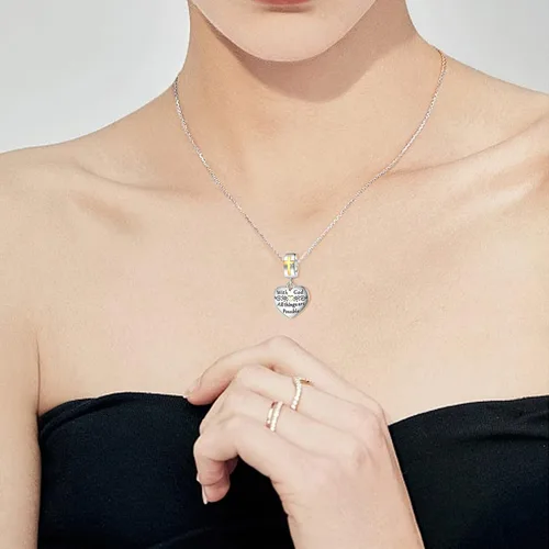 Vista 4 de LUXILLA Abalorio de plata de ley 925 para madre, hija, abuela, para familia, amor, madre, hija, abuela, para pulseras, collares, dijes, abalorios