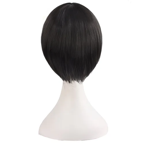 Vista 8 de MapofBeauty 20 pulgadas/19.7 in doble cola recta pelo Cosplay pelucas (negro)