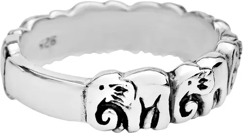 Vista 3 de AeraVida Anillo de plata de ley 925 con diseño de elefantes bohemios Anillo de elefante para mujer de plata de ley Anillos de plata de ley