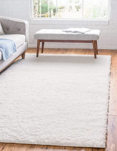 Vista 297 de Unique Loom Colección Davos Shag - Alfombra Lino