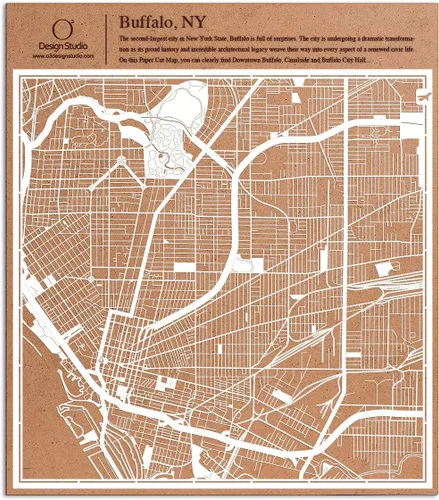 Vista 93 de O3 Design Studio Aberdeen - Mapa de papel cortado en papel blanco de 12 x 12 pulgadas