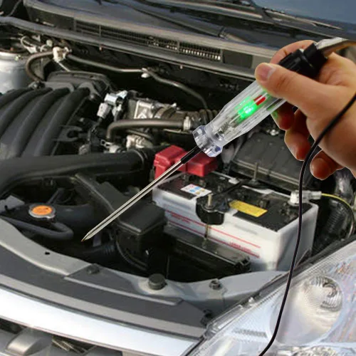 Vista 8 de allsun Probador de circuito audible automático, cable de perforación de cable de 6 a 12 V CC, luz de prueba de voltaje resistente, probador de luz