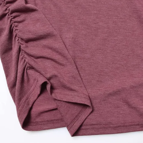 Vista 5 de Camisetas sin mangas de maternidad para mujer, fruncidas, sin mangas, básicas, camisa de maternidad, chaleco de embarazo