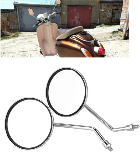 Vista 2 de Espejo de manillar, 2 piezas/juego de espejo retrovisor de motocicleta para motocicleta