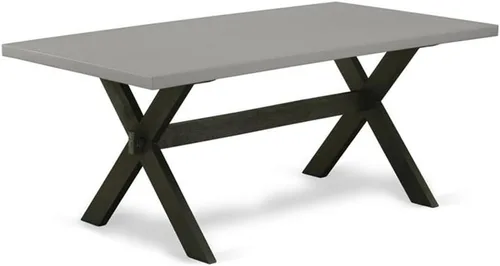 Vista 34 de East West Furniture VT026 Mesa de comedor estilo V – una mesa de cocina rectangular con patas elegantes, 36 x 60 pulgadas, multicolor