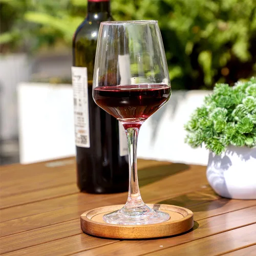 Vista 6 de WLWNWFT Posavasos de Corcho de Madera para Bebidas Absorbentes con Soporte, WLWNWFT Juego de Posavasos de Madera de Acacia Rústicos de Granja
