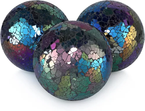 Vista 9 de MDLUU Orbes decorativos de 4 pulgadas, bolas de esfera de mosaico, bolas de centro de mesa para cuencos, jarrones, decoración de mesa de comedor