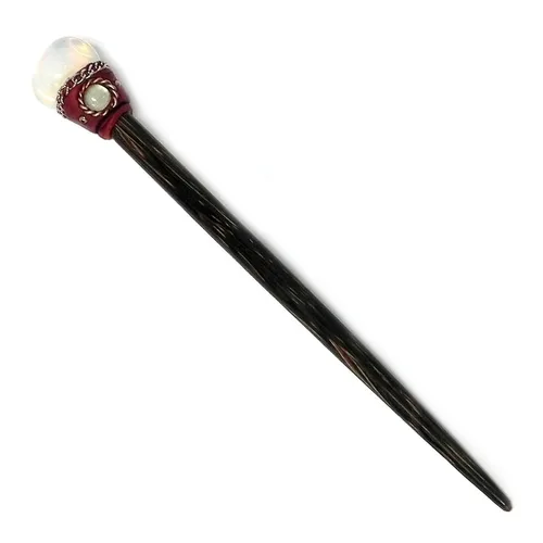 Vista 3 de Mia Jewel Shop - Palillos de madera de Chonta con piedras preciosas curativas naturales – Palillos para el cabello hechos a mano para mujeres