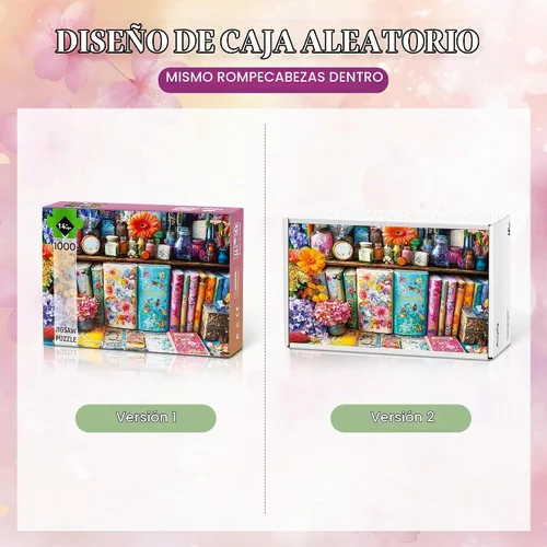 Vista 9 de Rompecabezas para adultos de 1000 piezas, rompecabezas florales de libro vibrante