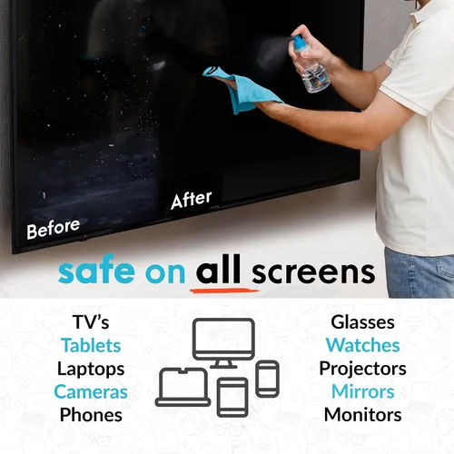 Vista 7 de Pixel Perfect - Kit de limpieza de pantalla de 10 onzas, para TV, portátiles, computadoras, monitores, teléfonos, tabletas, kit de limpieza de 10.1