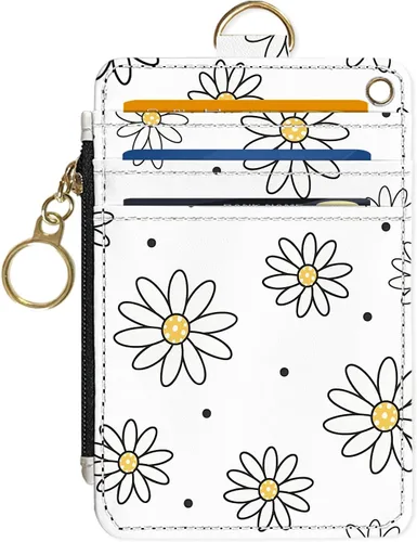 Vista 25 de Portafolios delgado Portafolios para tarjetas de crédito, Portafolios RFID para mujer Linda pequeña cartera de bolsillo frontal con cremallera