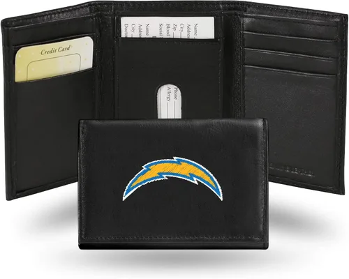 Vista 24 de Rico Industries NFL Football Embroidered Tri-fold Wallet