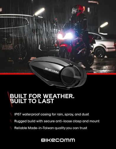 Vista 7 de BIKECOMM BK-S2 Intercomunicador de auriculares Bluetooth para motocicleta, altavoces inalámbricos de alcance de 3,937.0 ft, sistema de comunicación